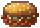 A sprite of a slightly wide burger that resembles  a mcdonalds mcrib.